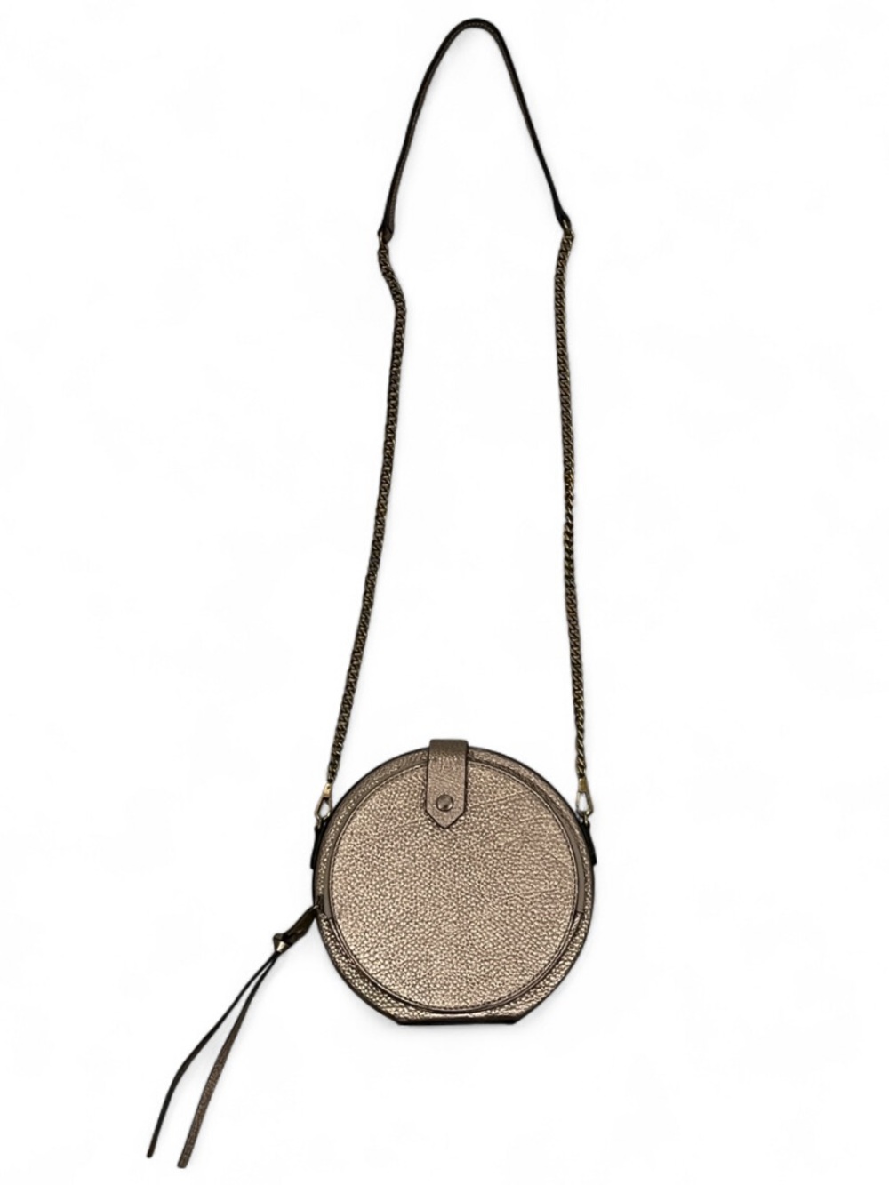 Rebecca Minkoff Crossbody Purse Round Metallic Bronze Bag Canteen Glam Grunge